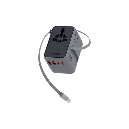 The One氮化鎵七合一 萬國旅行充電器 70W｜150國萬用、7合1設計（PA-TA14）
