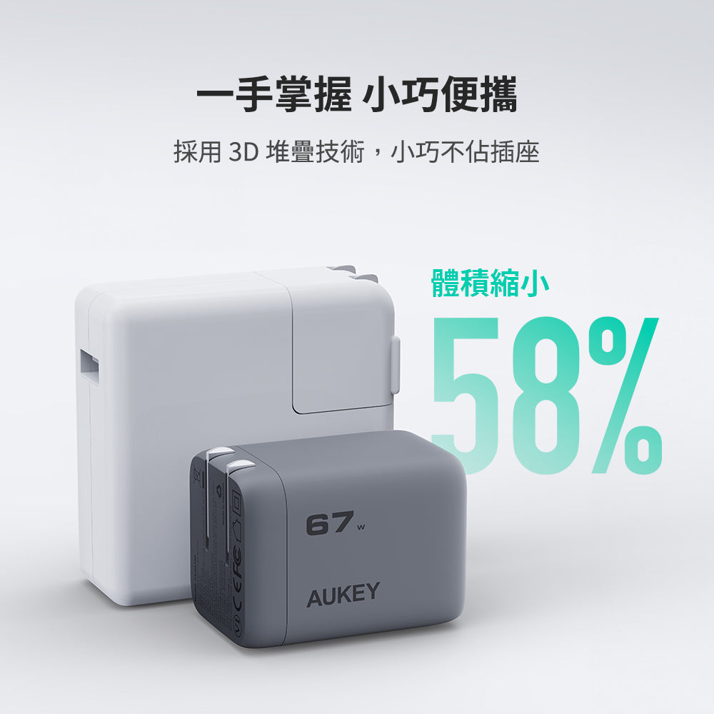 Comet Mix 3 67W Type-C 氮化鎵三孔 PD 快充充電器（PA-C3）